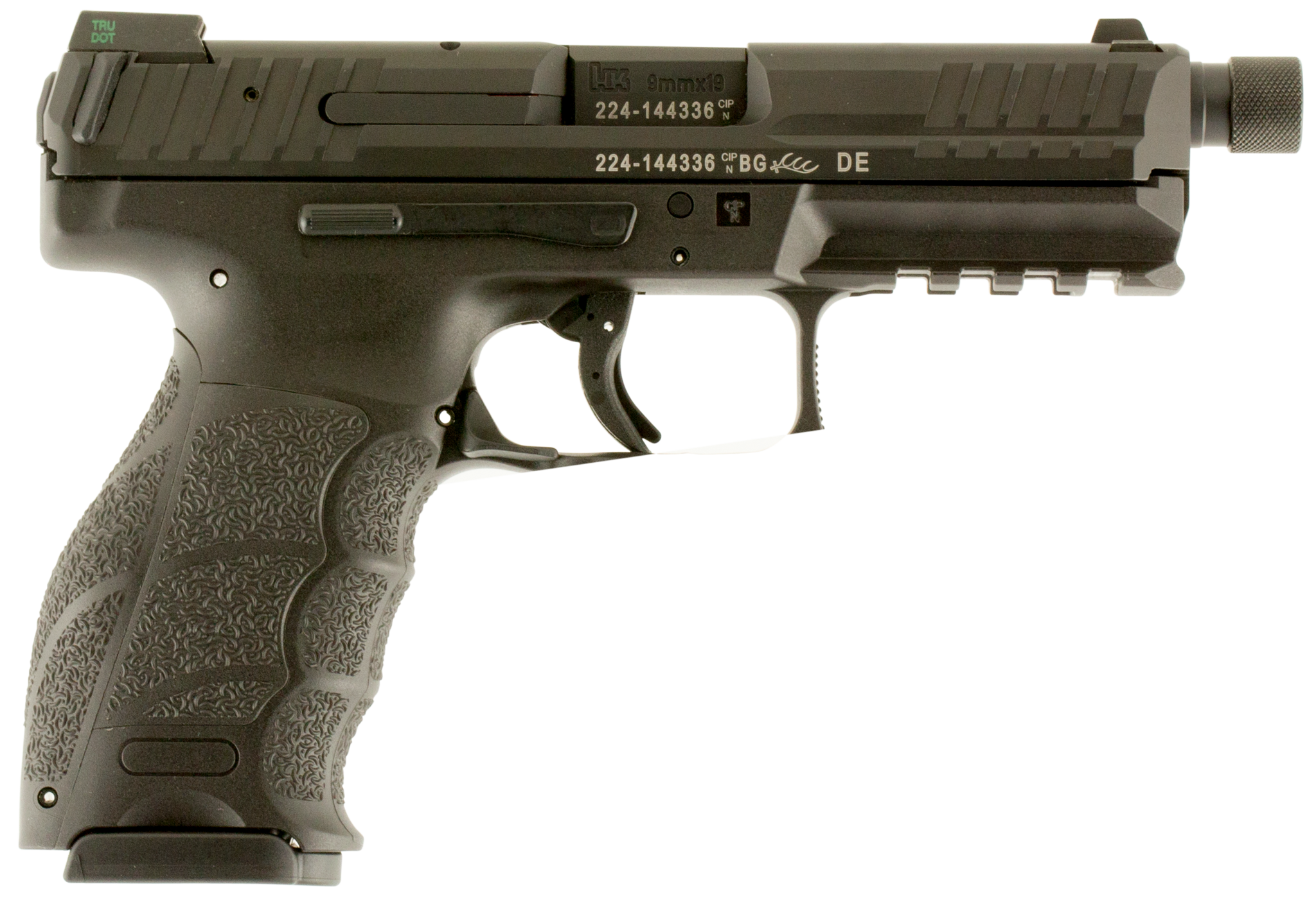 HK 700009TLEA5 VP9 Tactical Double 9mm 4.7" TB 15+1 3 Mags NS Black Interchangeable Backstrap Grip Black