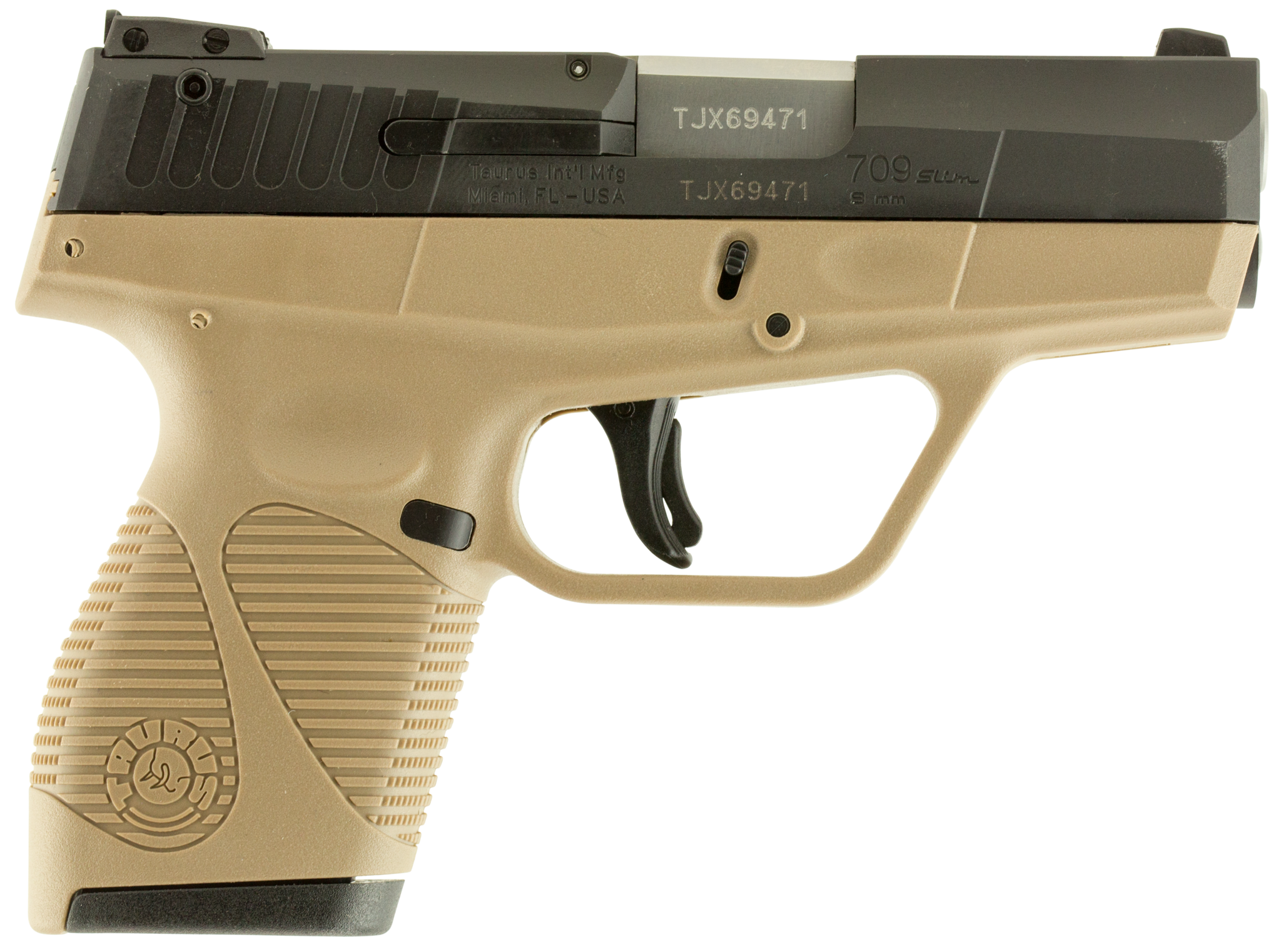 Taurus 1709031FDE 709 Single/Double 9mm Luger 3.2" 7+1 FDE Polymer Grip/Frame Black