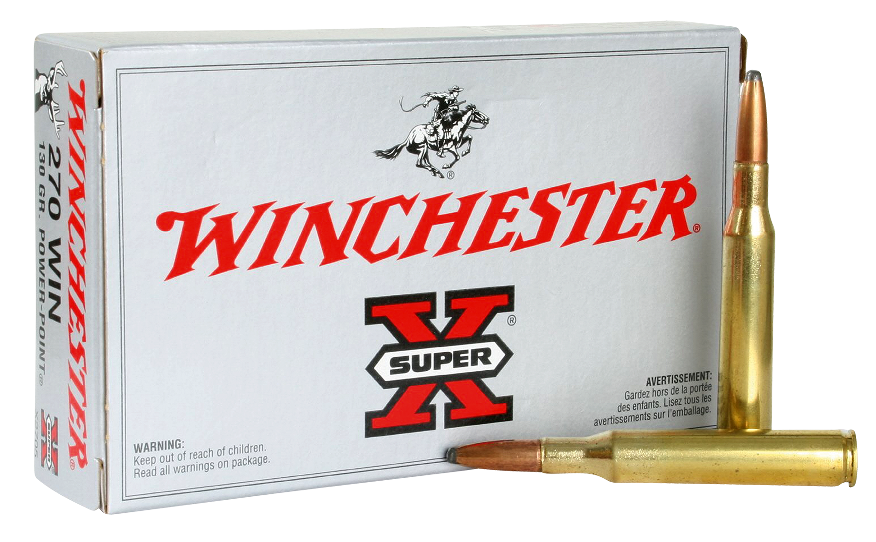 Winchester Ammo X2705 Super-X 270 Winchester 130 GR Power-Point 20 Bx/ 10 Cs