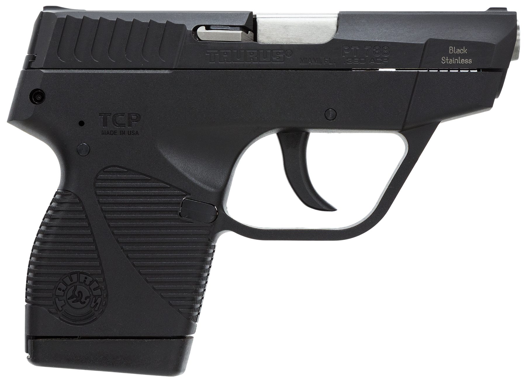 Taurus 1738039BSS 738 TCP DAO 380 ACP 2.84" 6+1 Blk Poly Grip/Frame Black