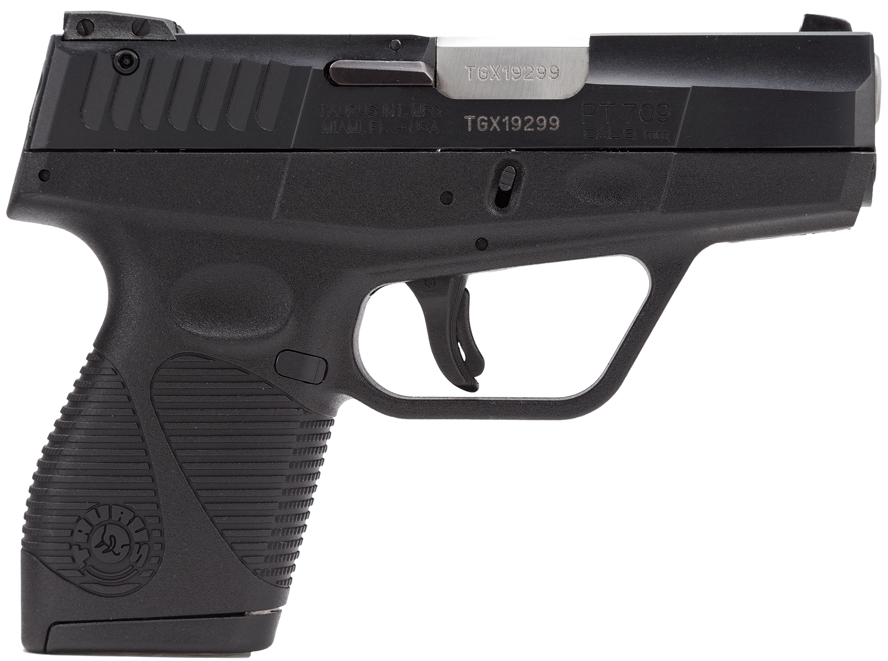 Taurus 1709031FS 709 Slim SA/DA 9mm 3" 6+1 Black Poly Grip Blued Slide