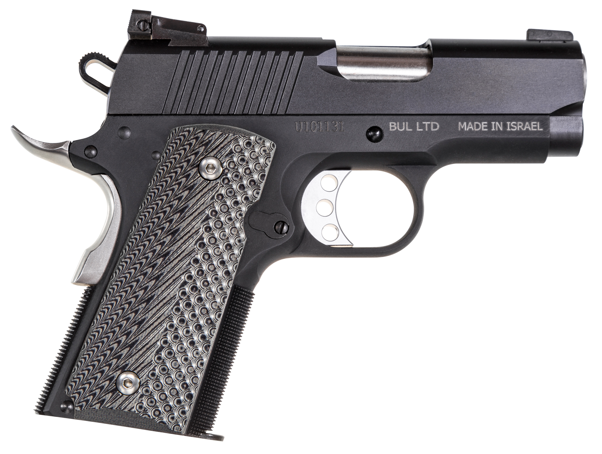 Magnum Research DE1911U Desert Eagle Undercover Single 45 Automatic Colt Pistol (ACP) 3" 6+1 Black/Gray G10 Grip Black Alum Frame Black Carbon Steel